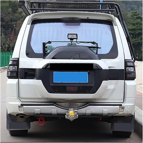 غطاء المصباح الخلفي الأسود غير اللامع متوافق مع Mitsubishi Pajero V93/V97 2007-2020 أجزاء خلفية تعديل خارجي (أسود لامع) in Kuwait
