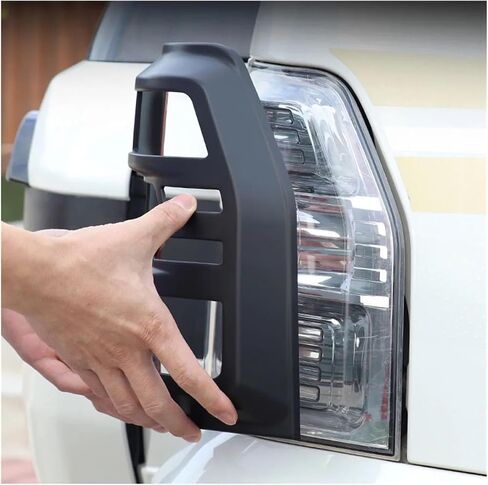 غطاء المصباح الخلفي الأسود غير اللامع متوافق مع Mitsubishi Pajero V93/V97 2007-2020 أجزاء خلفية تعديل خارجي (أسود لامع) in Kuwait