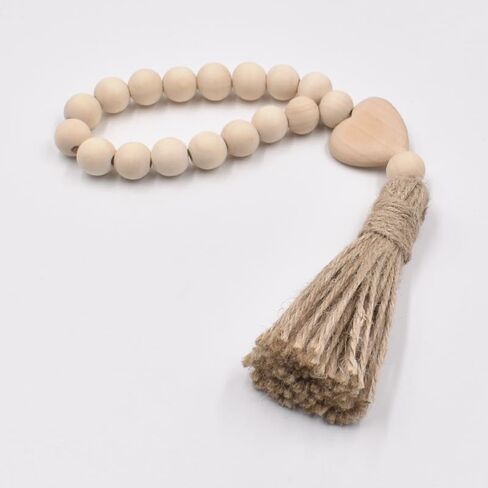 خرزات خشبية لتزيين المنزل، خرزات للمزرعة على الرف، الوشاح، القهوة/غرفة المعيشة/طاولة الطعام، خرزات صلاة من خشب بوهو مع شرابات للمزهرية، تعليق على الحائط in Kuwait