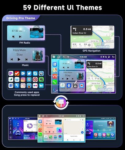 2G+64G for Toyota RAV4 2001-2006 Android Car Stereo with Wireless Car Play Android Auto, podofo 9 inch Touch Screen Car Radio with Bluetooth GPS Navigation HiFi Audio WiFi SWC Backup Camera Mic in Kuwait