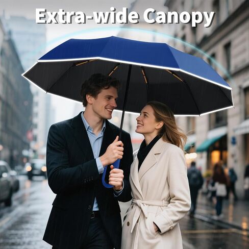 Seniny Travel Smbrella مع مقبض Carabiner ، مظلات كبيرة مقاومة للرياح للأمطار مع بنية ثنائية الثنائي ، مظلة مضغوطة محمولة مع شريط عاكس ، مظلات الأشعة فوق البنفسجية على ظهر السيارة لحماية الشمس in Kuwait