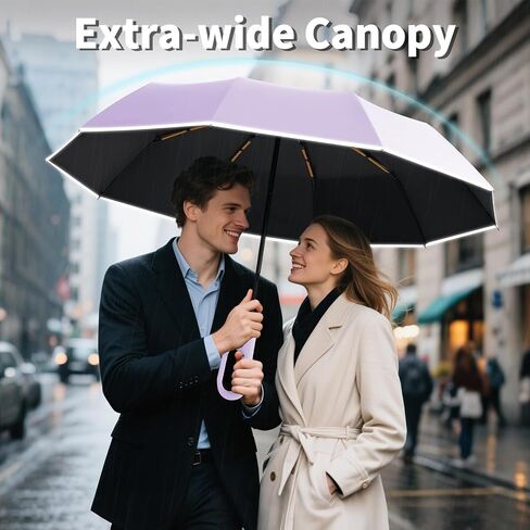 Seniny Travel Smbrella مع مقبض Carabiner ، مظلات كبيرة مقاومة للرياح للأمطار مع بنية ثنائية الثنائي ، مظلة مضغوطة محمولة مع شريط عاكس ، مظلات الأشعة فوق البنفسجية على ظهر السيارة لحماية الشمس in Kuwait