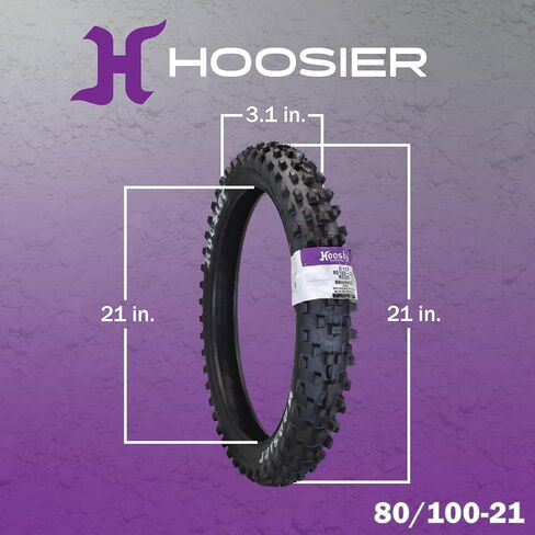 Hoosier Racing MX Tire Set: 80/100-21 MX30S Front & 110/90-19 IMX30 Rear Dirt Bike Tube Type Tires for 125, 250, 450cc Bikes with Hoosier Keychain in Kuwait