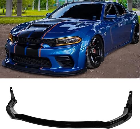 Front Lip for Dodge Charger SRT Hellcat Scat Widebody 2020 2021 2022 2023 2024 H Style Front Bumper Lip Spoiler Splitter (Glossy Black) in Saudi Arabia