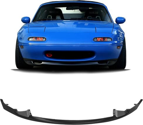 Compatible with/Replacement for Front Bumper Lip, RS Style PU Front Lip Spoiler Black, Fits 1990 1991 1992 1993 1994 1995 1996 1997 Mazda Miata MX-5 (NA) 2-Door Convertible in Saudi Arabia