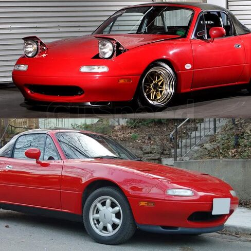 Compatible with/Replacement for Front Bumper Lip, RS Style PU Front Lip Spoiler Black, Fits 1990 1991 1992 1993 1994 1995 1996 1997 Mazda Miata MX-5 (NA) 2-Door Convertible in Saudi Arabia