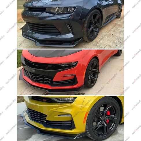 Front Lip Compatible with 2016-2024 Chevy Camaro LT LS RS SS, Air Dam Lower Chin Spoiler Splitter Fit for 16-24, Protection Body Kit (Carbon Fiber Pattern) in Saudi Arabia