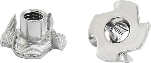 Litoexpe 50 Pcs M6 x 9mm T-Nuts, Stainless Steel Four Pronged Tee Nut for Wood, Rock Climbing Holds, Furniture in Kuwait