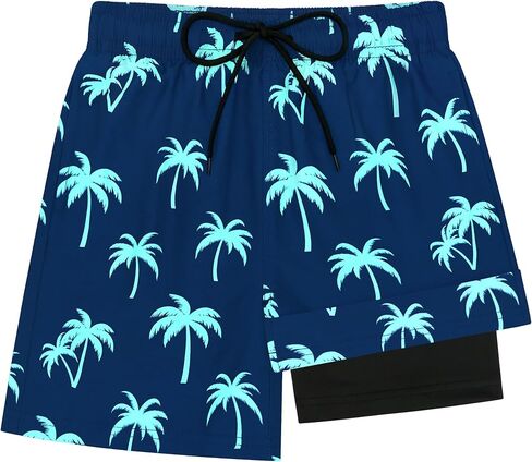 qikqik Boys Swim Trunks with Compression Liner Kids Swimsuits Boys Bathing Suit Quick Dry Boy Swimsuit Kids Swimming Trunks in Kuwait