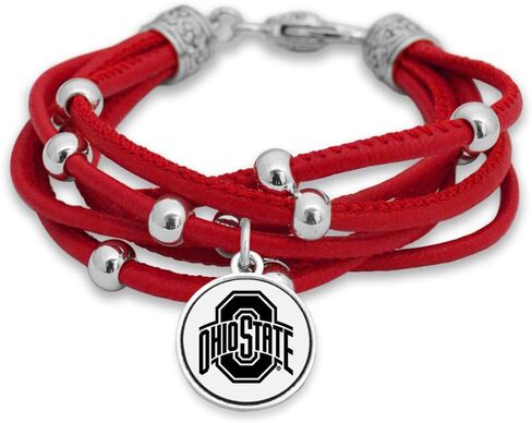 FTH South Carolina Gamecocks Leather Strand Bracelet with Logo and Lobster Clasp in Saudi Arabia