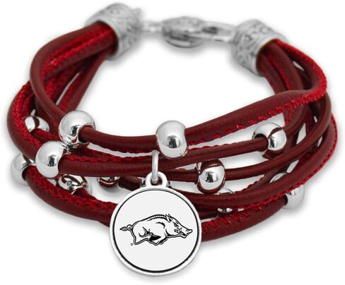 FTH South Carolina Gamecocks Leather Strand Bracelet with Logo and Lobster Clasp in Saudi Arabia