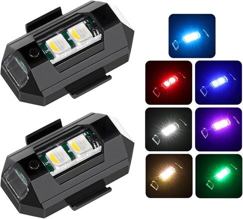 2 PCS مصابيح LED مصابيح قوية ، 7 ألوان شحن USB LED مضاد للتصادم ضوء وميض ، سطوع عالية السطوع ماء الطائرات الطائرات الطائرات بدون طيار in Saudi Arabia