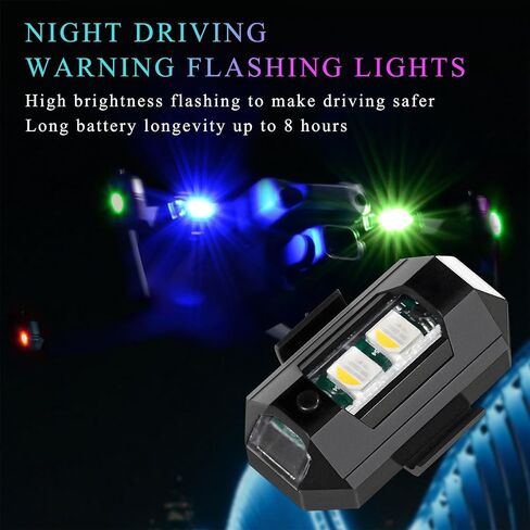 2 PCS مصابيح LED مصابيح قوية ، 7 ألوان شحن USB LED مضاد للتصادم ضوء وميض ، سطوع عالية السطوع ماء الطائرات الطائرات الطائرات بدون طيار in Saudi Arabia
