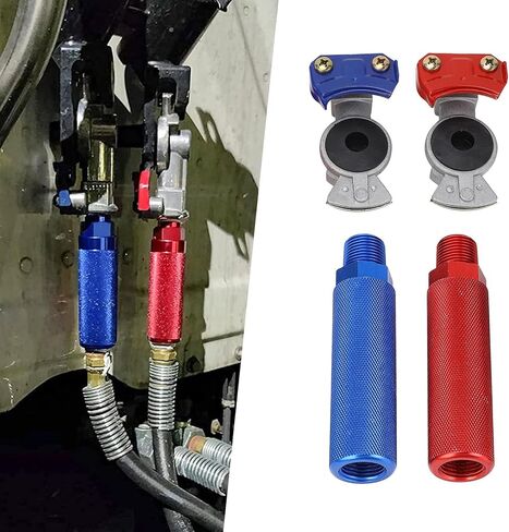 GLAD HAND LAND RED Blue Anodized Aluminized Heavy Duty Complete Hands Grips with Seals for Semi Truck Trailer Tractor RV 2PCS in Saudi Arabia