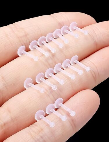 16G flat back Clear Earrings for Sports Nose Studs Silicone Plastic tragus conch cartilage Earrings Retainers Monroe Medusa Lip Rings Stud Labret Piercing Jewelry for Work Surgery 6mm -12mm in Saudi Arabia