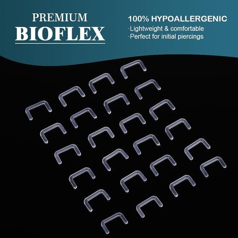 intera Clear Septum Retainer 16G 6mm Acrylic Plastic U-Shape Piercing Jewelry for Women and Men Flexible Septum Retainer for Work Surgery in Kuwait