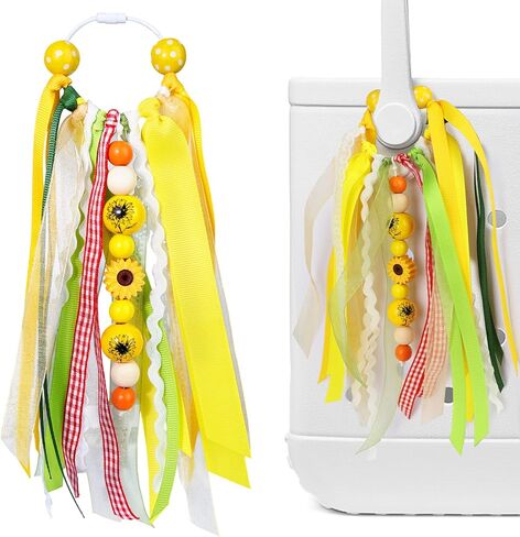 Bag Charm Boho Keychain Compatible With Bogg Bag Accessories, Ribbon Tassel Colorful Beaded Purse Charm For Beach Tote in Kuwait