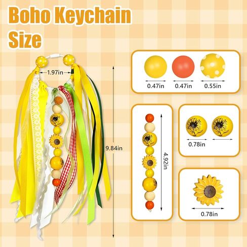 Bag Charm Boho Keychain Compatible With Bogg Bag Accessories, Ribbon Tassel Colorful Beaded Purse Charm For Beach Tote in Kuwait