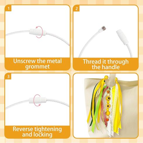 Bag Charm Boho Keychain Compatible With Bogg Bag Accessories, Ribbon Tassel Colorful Beaded Purse Charm For Beach Tote in Kuwait