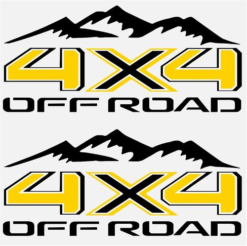 2Pcs 4x4 Off Road Decal Stickers with Mountain for Truck Bedside (Red and Black) in Saudi Arabia