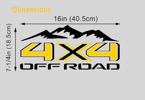 2Pcs 4x4 Off Road Decal Stickers with Mountain for Truck Bedside (Red and Black) in Saudi Arabia