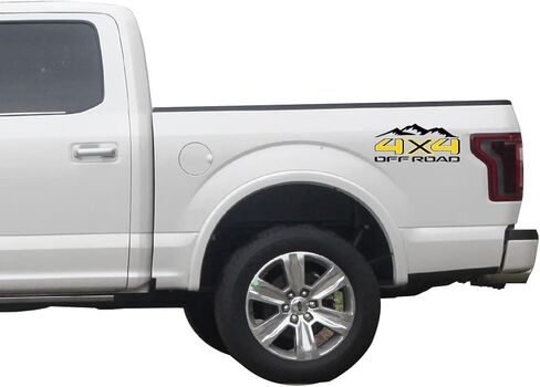 2Pcs 4x4 Off Road Decal Stickers with Mountain for Truck Bedside (Red and Black) in Saudi Arabia