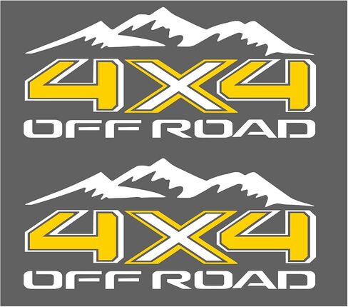 2Pcs 4x4 Off Road Decal Stickers with Mountain for Truck Bedside (Red and Black) in Saudi Arabia