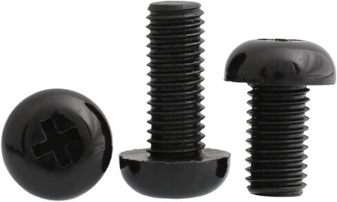 Nylon M2 M2.5 M3 M4 M5 M6 M8 أسود رأس رأس مسطح رأس مسطح من البلاستيك صليب الرأس الصليب المسمار رأس الجولة (15 مم ، M4-20pcs) in Kuwait