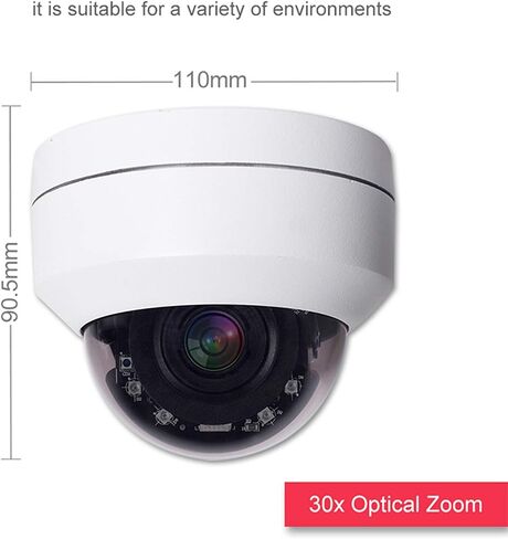 كاميرا EVERSECU Mini PTZ RS485 HD تناظرية 1080P 4X تكبير (2.8-12 مم) مسافة 65 قدمًا بالأشعة تحت الحمراء في الهواء الطلق كاميرا قبة عالية السرعة IP66 مقاومة لعوامل الطقس كاميرا PTZ معدنية كاملة مقاومة للتخريب in Kuwait