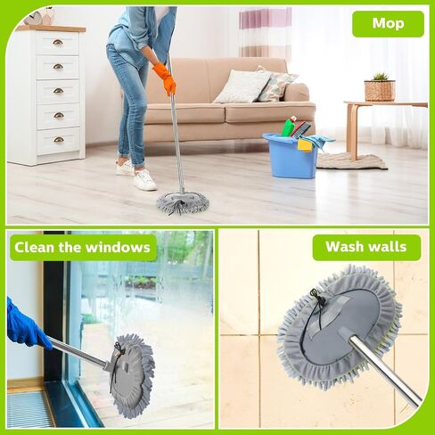 Tallew 5 Pcs Car Wash Mitt Kit, Car Clean Brush Not Included, Microfiber Mitt Clean Detail Cleaning Tools Truck Washing Chenille Scratch Free Replacement Kit for Auto RV Pickup Bus(Gray) in Saudi Arabia