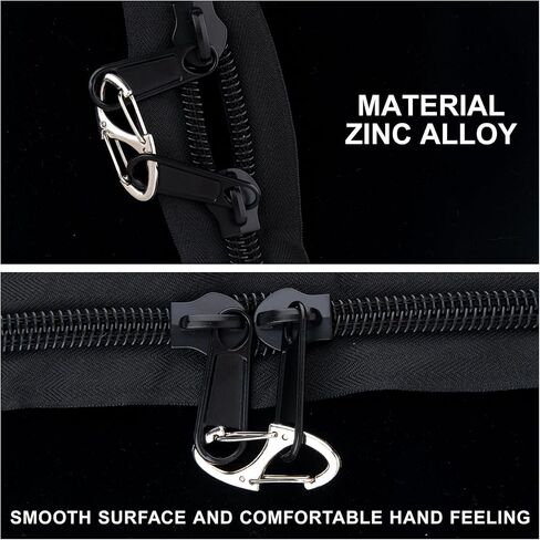20 PCS ZIPPER CLIPS anti anti theft ، السوستة الافتتاحية المزدوجة سحب الاستبدال ، أقفال السوستة لحقائب الظهر ، التخييم ، حقائب (Silver+Black) in Saudi Arabia