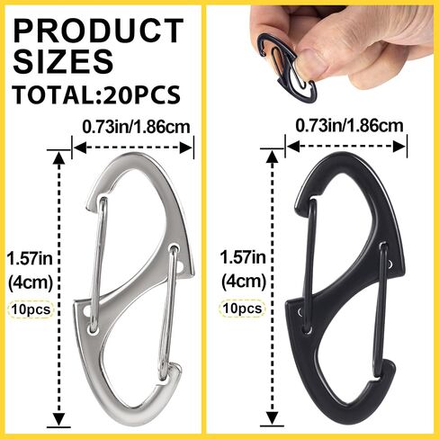 20 PCS ZIPPER CLIPS anti anti theft ، السوستة الافتتاحية المزدوجة سحب الاستبدال ، أقفال السوستة لحقائب الظهر ، التخييم ، حقائب (Silver+Black) in Saudi Arabia