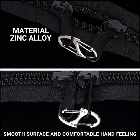 12 PCS ZIPPER CLIPS anti theft raferrent ، السوستة الافتتاحية المزدوجة سحب الاستبدال ، أقفال السوستة لحقائب الظهر ، التخييم ، حقائب (أسود) in Saudi Arabia