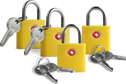 TSA Locks for Luggage with Keys, Suitcase Luggage Locks TSA Approved 4 Pack, Small Padlock with Key, Travel Safe Mini Keyd Padlock for Suitcase, Backpack, Zipper, Bag, Locker, Gun Case in Saudi Arabia