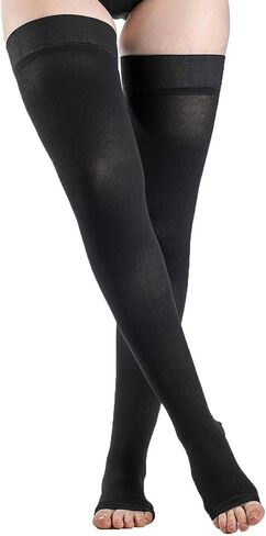 Sigvaris Dynaven 971 15-20 Open Toe Thigh High Compression Stocking w/Grip Top in Kuwait