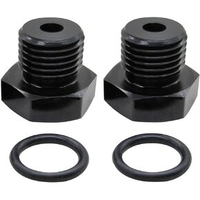 6AN ORB Male Flare Block Off Cap Male Adapter Fitting Plug O-ring BOSS Aluminum Alloy Black Anodized Surface 2pcs