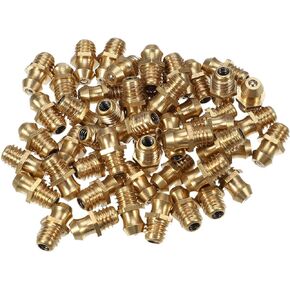 X AUTOHAUX 50 Pcs M6x1 Grease Nipple Fitting Straight 180 Degree Angle Brass Grease Zerk Fitting Adapter for Car Truck Mechanical Lubrication