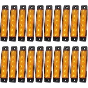 Meerkatt Pack of 20 White 3.8 Inch 6 LED Side Marker Lights Truck Trailer RV Boat Pickup ATV Indicator Lamp 24V DC TK24 in Kuwait