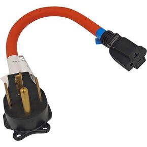 FC-14352T Male 30A dryer plug 14-30P to 5-15R or 5-20R adapter 4 prong to 3 prong 20A output 125V