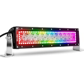 Nicoko 18w 3 "LED ضوء العمل مع Chaser RGB Halo 16 مليون لون أكثر من 200 وضع وامض المصابيح الأمامية المصابيح الأمامية الأضواء القوية IP 68 مقاومة للماء تسخير الأسلاك المجانية ضمان لمدة عامين in Kuwait