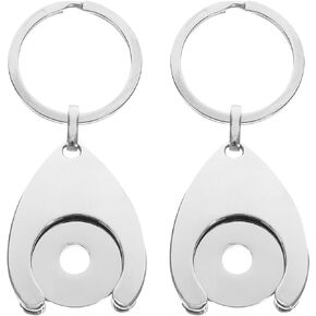 BESPORTBLE Trolley Token Keychain, Supermarket Shopping Cart Metal Key Ring, Trolley Token Coin Keychain Pendant Decorations