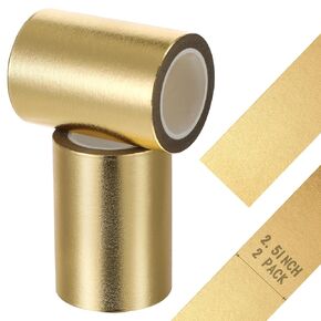 2 Rolls Gold Washi Tape 64mm x 10m Foil Self Adhesive Masking Tape DIY Craft Gift for Wrapping Scrapbooking Decoration