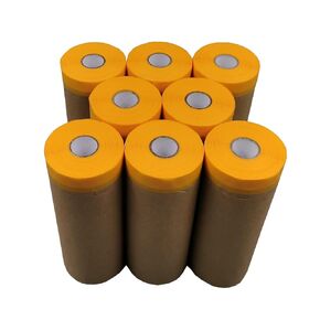 Painter's Pre-Taped Masking Paper and Masking Tape in one Kraft Paper Roll 8 Pack 12" x 65 Feet(Each roll) Total 520 feet Paper is PRE-Folded
