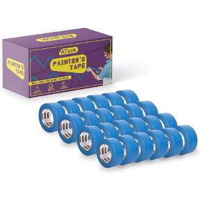 ATack Professional Blue Painter's Tape, 2" x 60 Yards (Single Roll), Sharp Edge Line Technology - Produces Sharp Lines and Residue-Free Artisan Grade Clean Release Wall Trim Tape