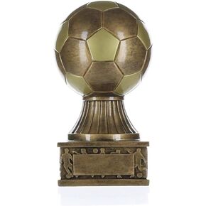 Soccer Action Pedestal Trophy - 7.5 Inch Tall | Trofeo de Fútbol | Soccer Award | Celebrate Teams, Most Valuable Players, Coaches and Unforgettable Goals - Engraved Plate on Request