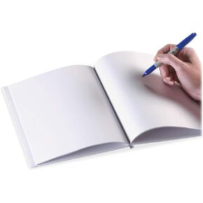 Ashley Hardcover Blank/Lined Pages Book, White, 6" x 8"