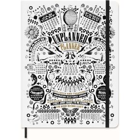 Moleskine Limited Edition Lorenzo Petrantoni Notebook, Hard Cover, XL (7.5" x 9.75"), Ruled/Lined, White/Black/Gold, 176 Pages