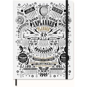 Moleskine Limited Edition Lorenzo Petrantoni Notebook, Hard Cover, XL (7.5" x 9.75"), Ruled/Lined, White/Black/Gold, 176 Pages