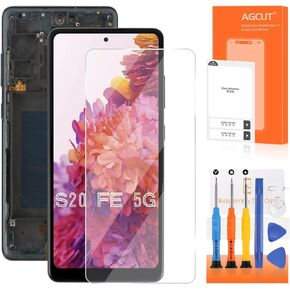 OLED for Samsung Galaxy S20 FE 5G LCD Screen Replacement for Samsung S20 FE 5G LCD Display SM-G781B SM-G781U SM-G781V LCD Digitizer Screen Touch Assembly Black with Frame(Fingerprint Support)