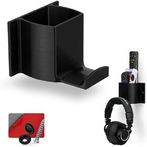 BRAINWAVZ Elephant Headphone & TV Remote Control Wall Mount Holder/Phone, Accessories Storage Organiser, Universal Headset Hanger, Adhesive & Screw in, More